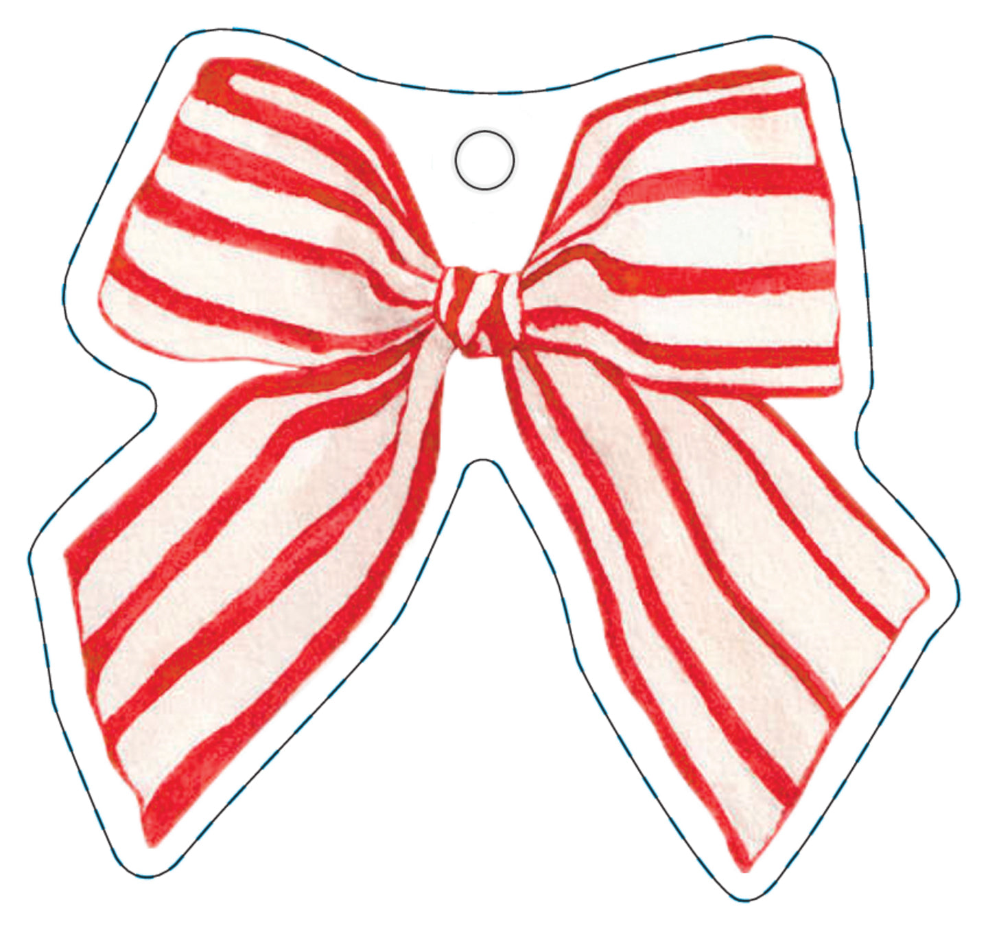 Stock Shoppe: Red Striped Bow Die-Cut Gift Tags