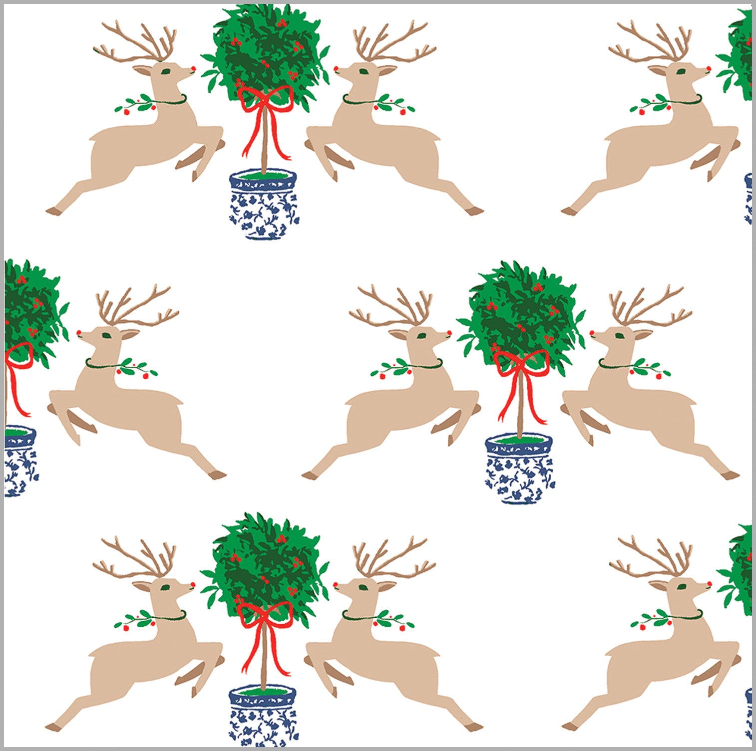 Reindeer Topiary Gift Wrap Sheets