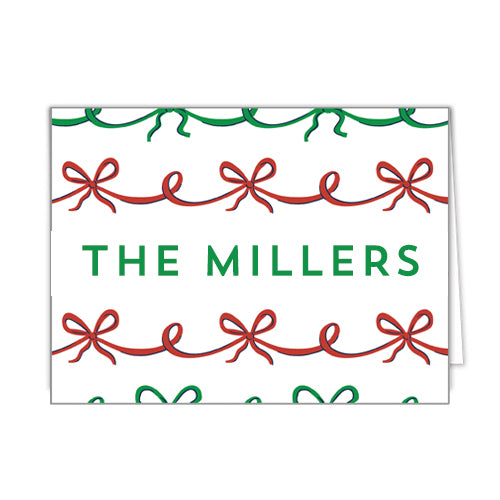 Ribbon Garland Personalized Folded Notecards