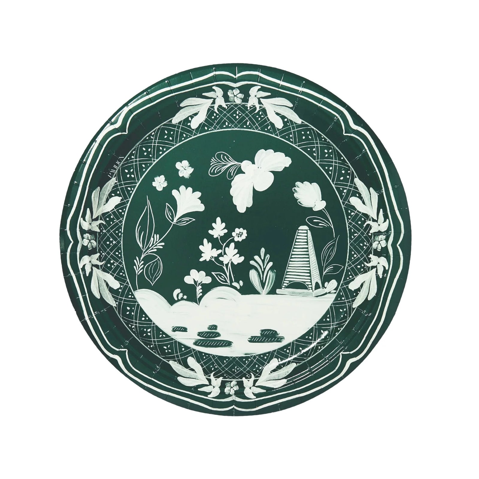 8" Forest Green Beachside Pavilion Paper Plates | Set of 8