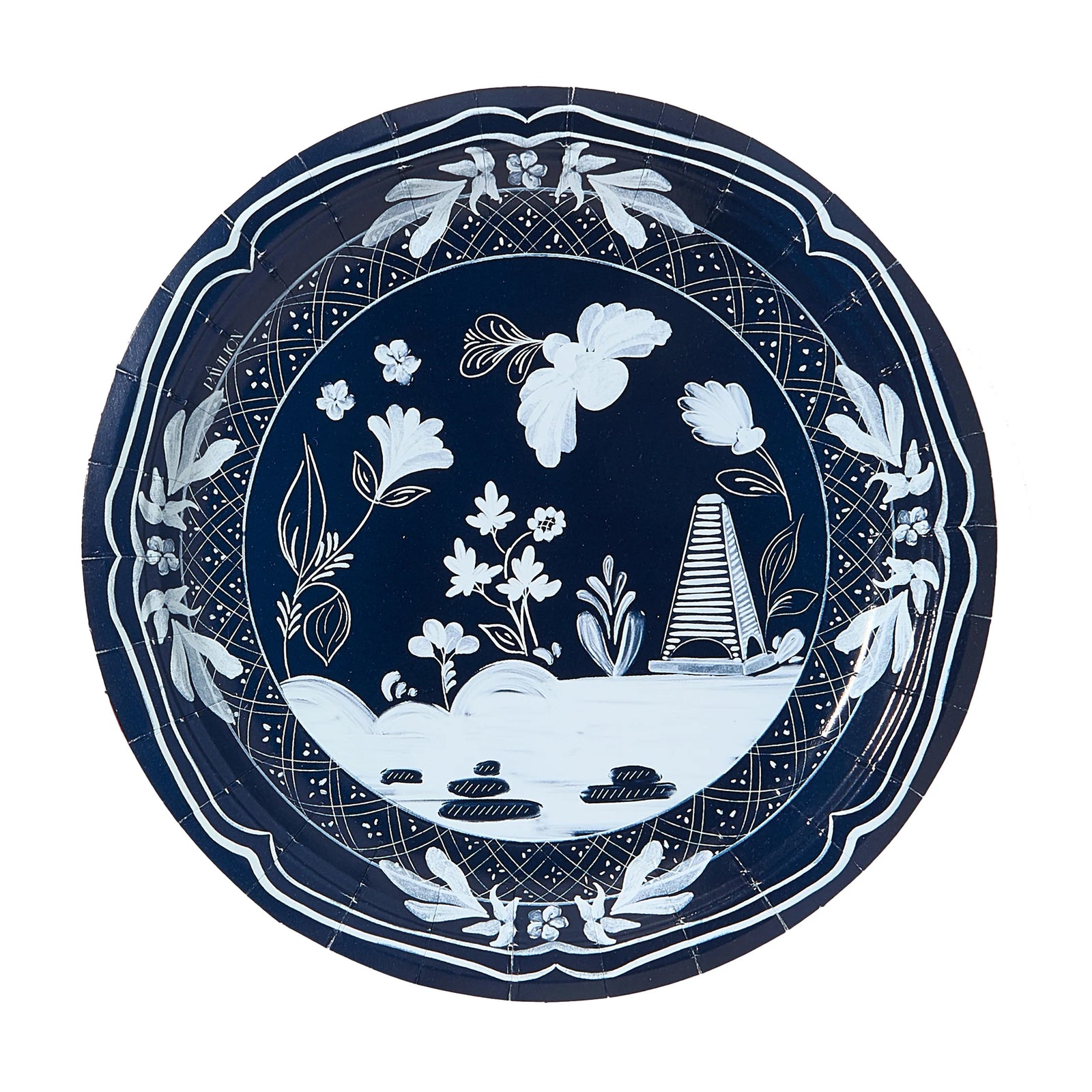 8" Navy Blue Beachside Pavilion Paper Plates | Set of 8