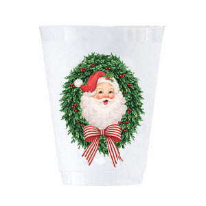 Santa Wreath Shatterproof Cups – Set of 8