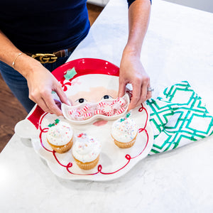 Santa Platter with Removable Mustache Dish