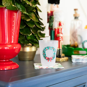 Bundle: Berry Wreath Shatterproof Cups + Christmas Tree Farm Cocktail Napkins