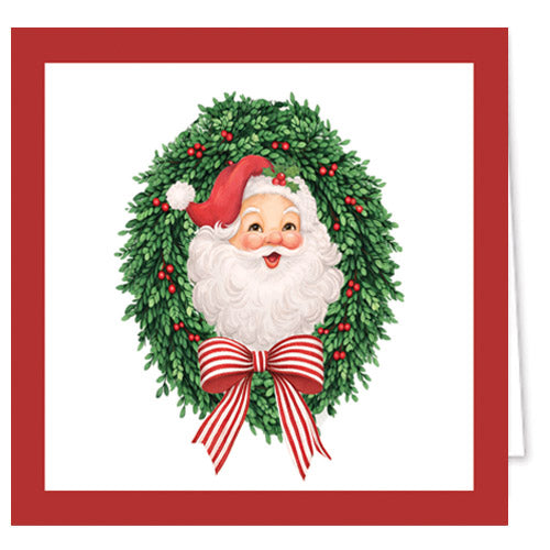 In Stock Gift Enclosure Cards + Envelopes | Santa Claus Wreath