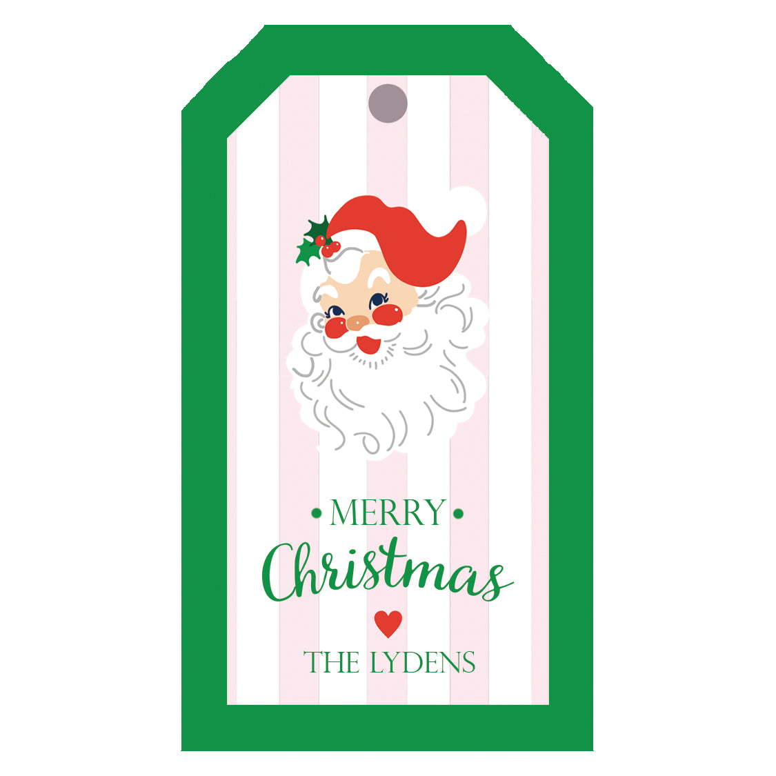 Santa Cabana Stripes Christmas Personalized Gift Tags