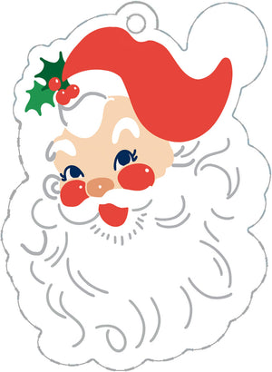 Santa Face Die-Cut Gift Tags – Set of 8
