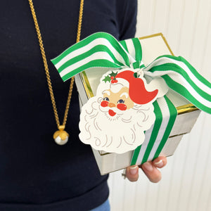 Santa Face Die-Cut Gift Tags – Set of 8