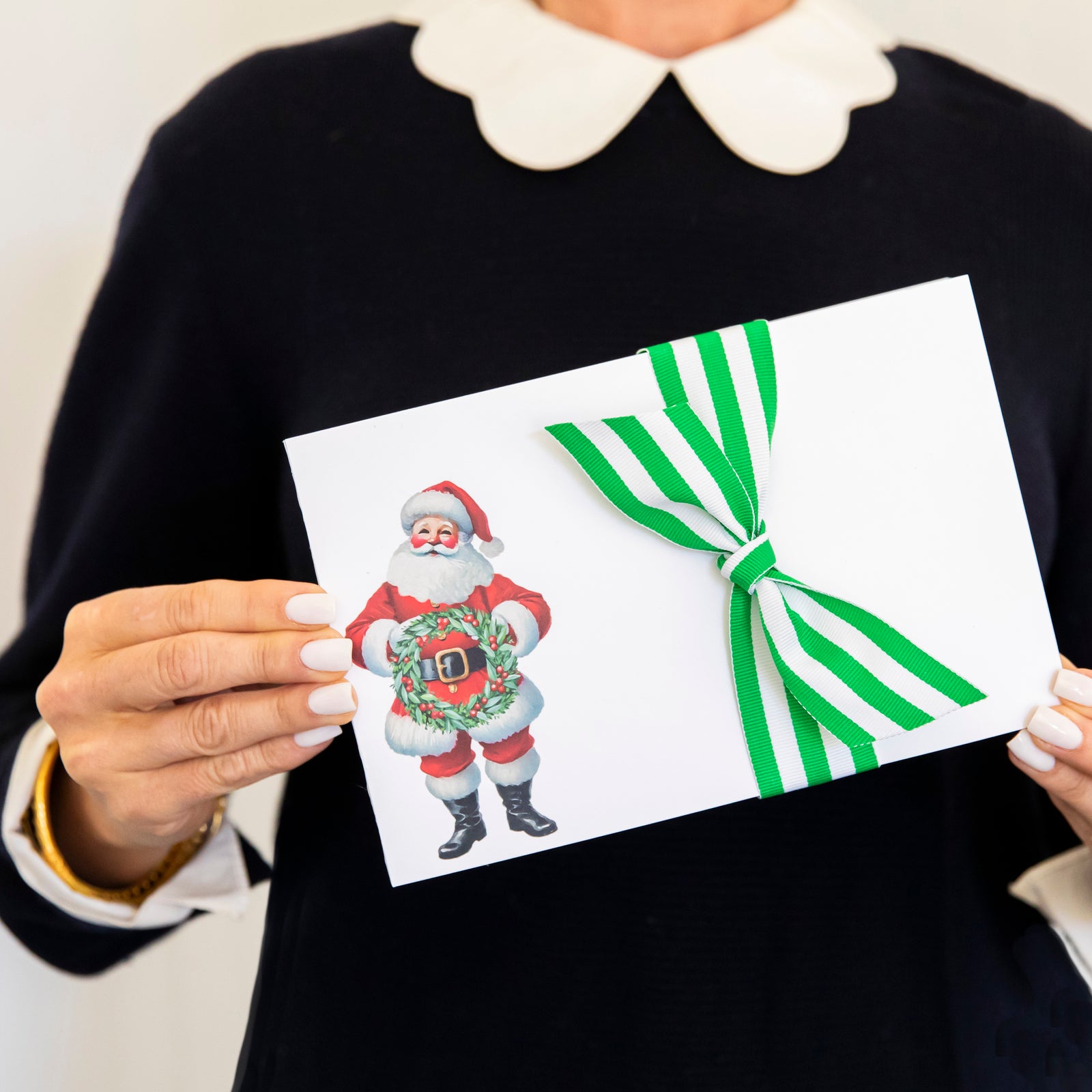 Stock Shoppe: 8.5x5.5 Santa with Wreath Slab Notepad