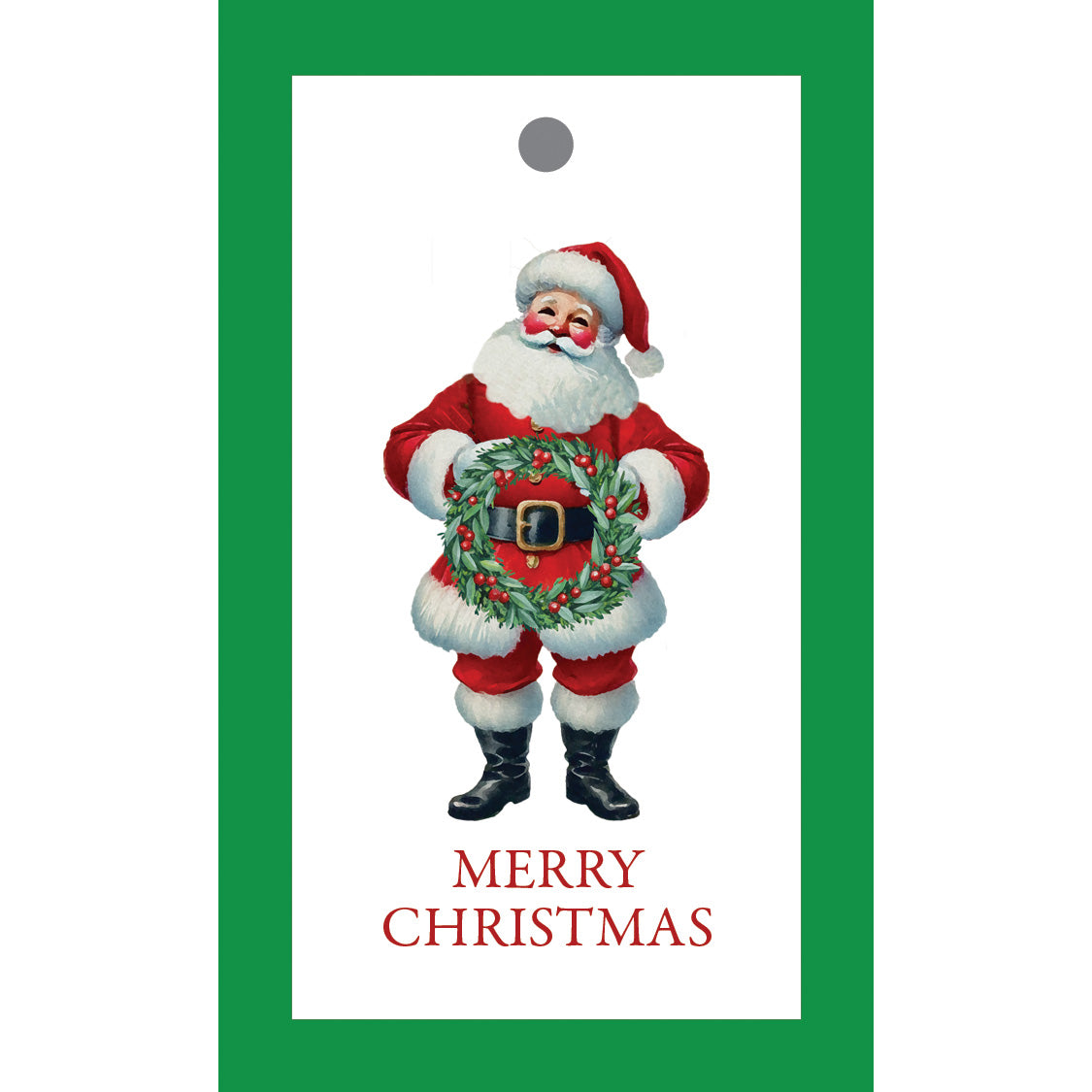 In Stock Gift Tags | Santa with Wreath