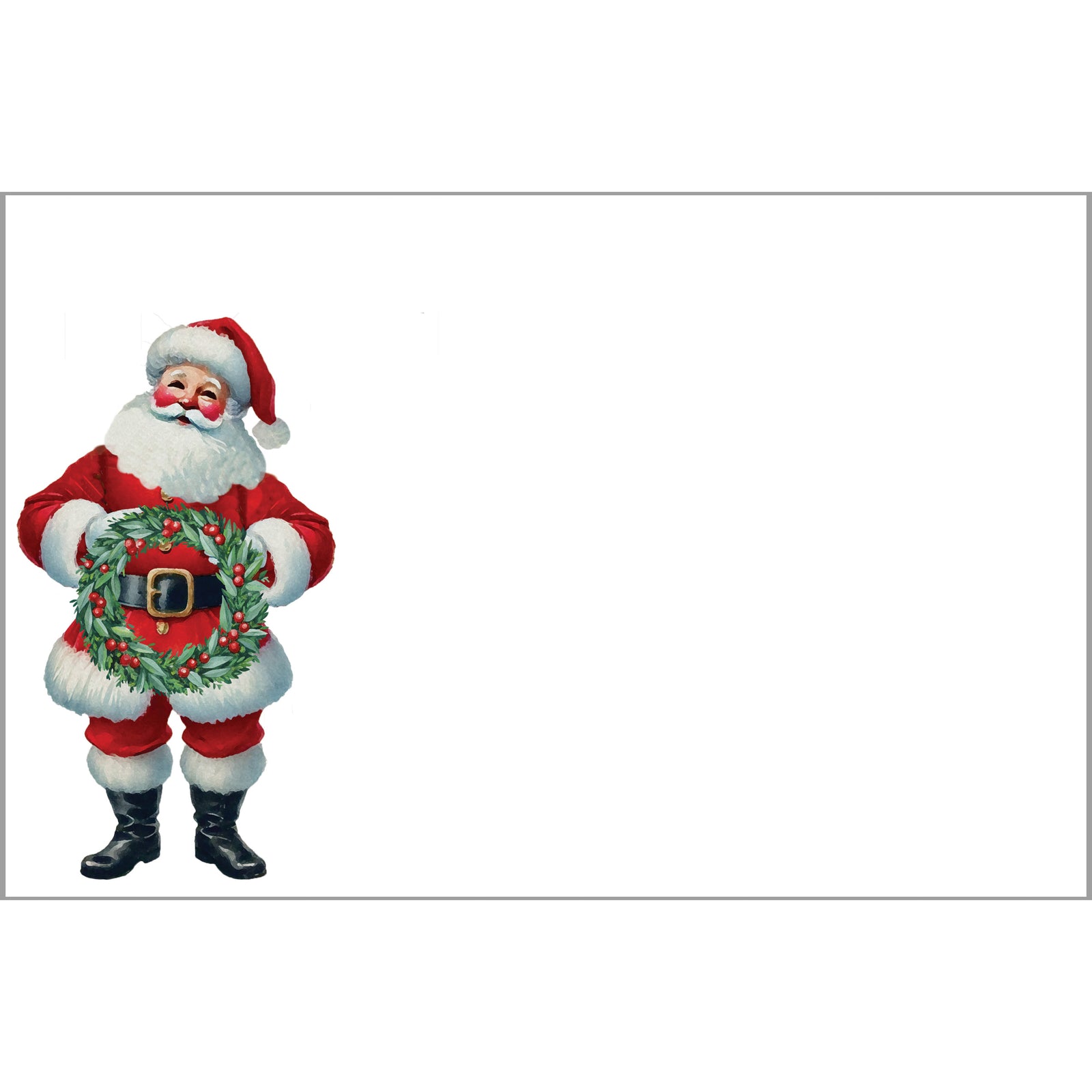 In Stock 8.5x5.5 Santa with Wreath Slab Notepad