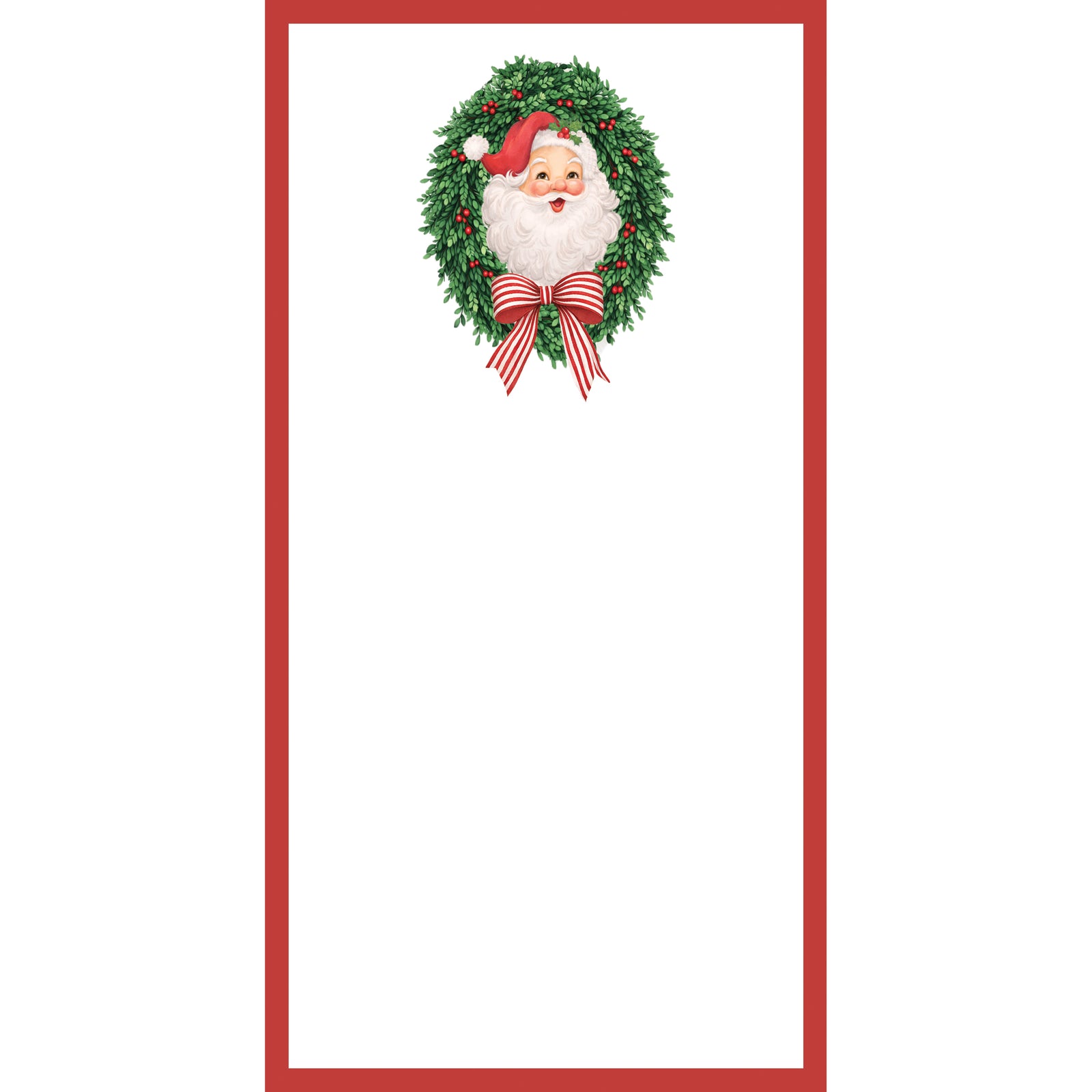 Santa Wreath Christmas List Notepad – 4.25x8.5, 75 Pages