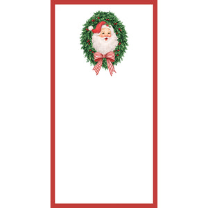 Santa Wreath Christmas List Notepad – 4.25x8.5, 75 Pages