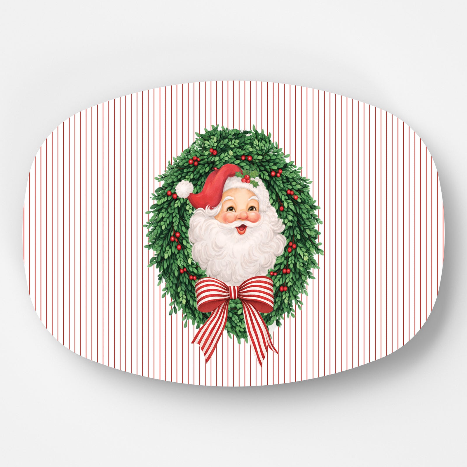 WH Serving Platter | Santa Wreath