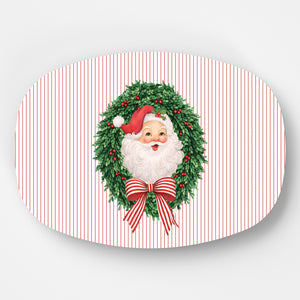 WH Serving Platter | Santa Wreath
