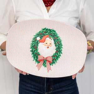 WH Serving Platter | Santa Wreath