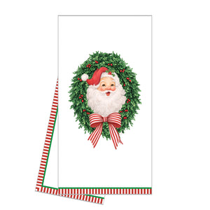 WH Hostess Cotton Tea Towel | Santa Wreath