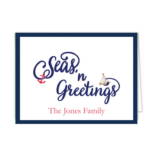 Seas 'n Greetings Personalized Holiday Folded Notecards