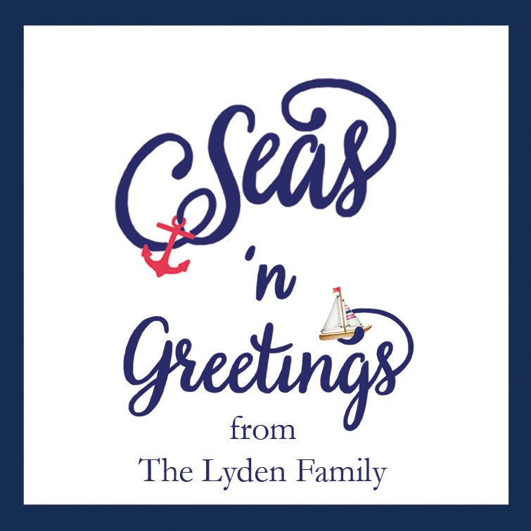 Seas 'n Greetings Nautical Christmas Personalized Gift Sticker | Set of 24