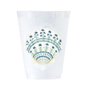 Painted Sea Shell Shatterproof Cups | Set of 8