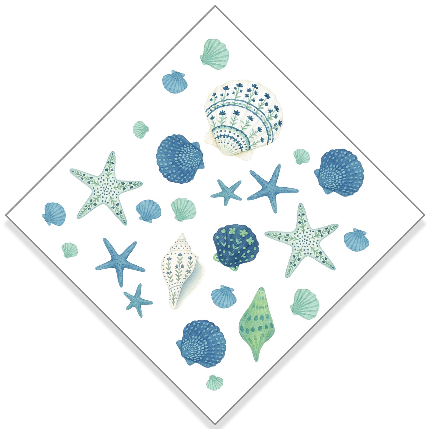 In Stock WH Paper Cocktail Napkins | Painted Sea Shells
