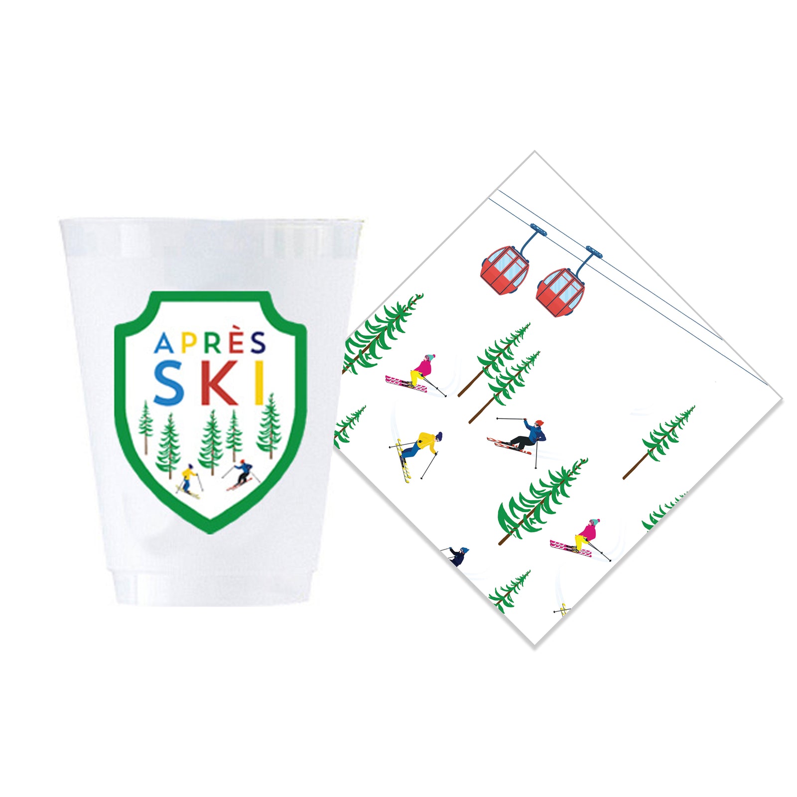 Bundle: Ski Resort Shatterproof Cups + Cocktail Napkins