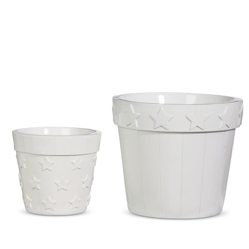 White Stars & Stripes Planters | Two Sizes Available