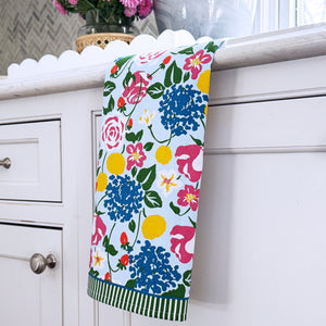 Strawberry Floral Cotton Tea Towel