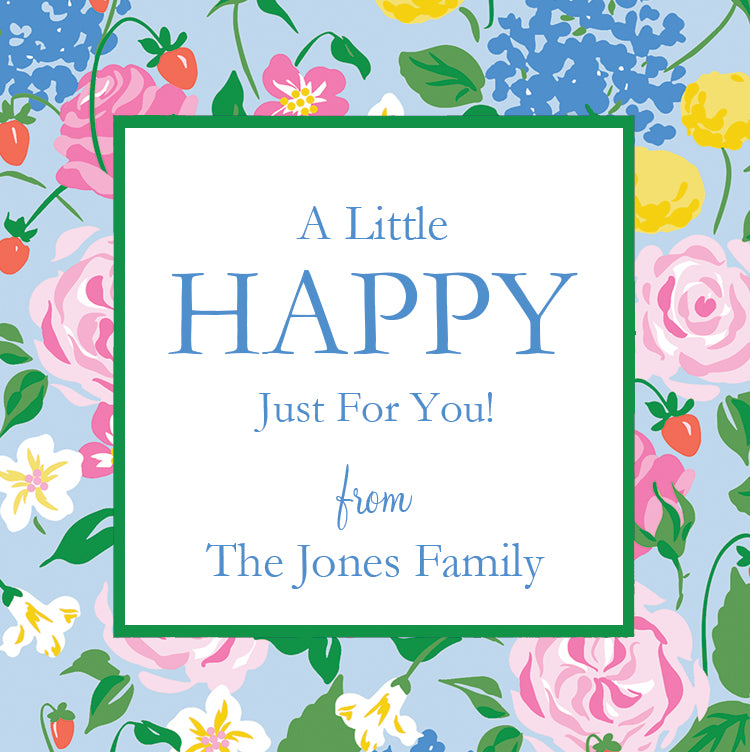 Strawberry Floral Personalized Gift Sticker | Set of 24