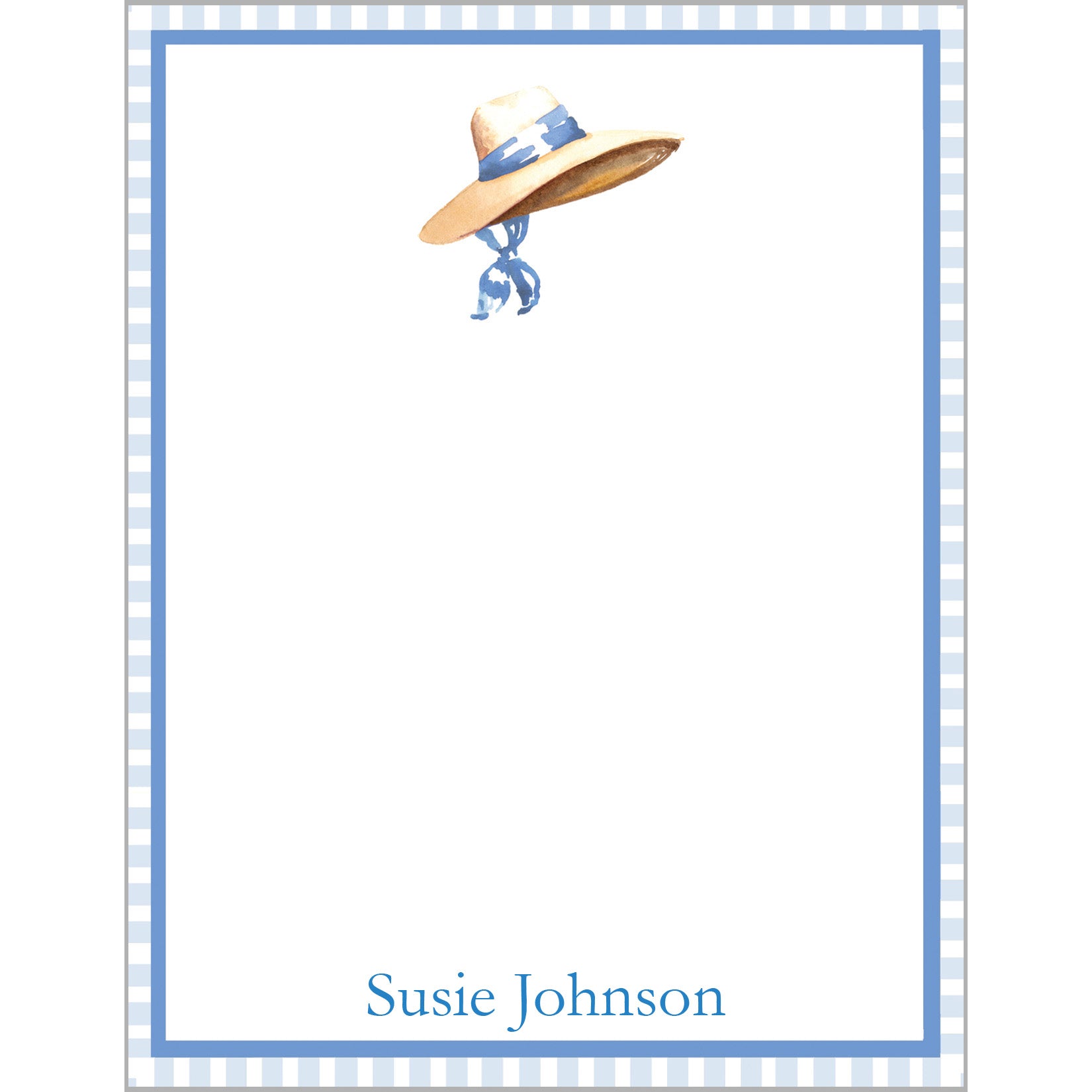 Straw Hat Personalized Notepad