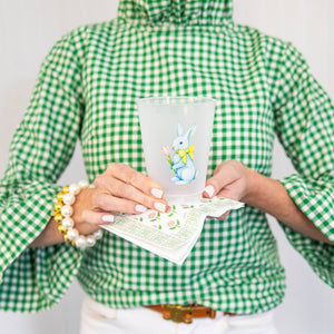 Bundle: Striped Bunny Shatterproof Cups + Pink Daisy Cocktail Napkins