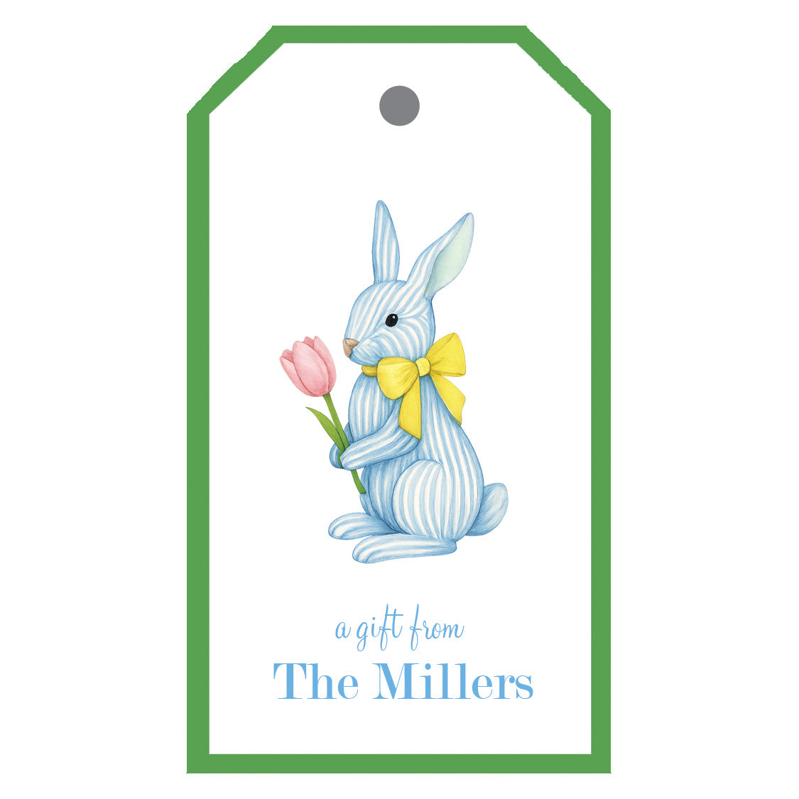 Striped Bunny Personalized Gift Tags