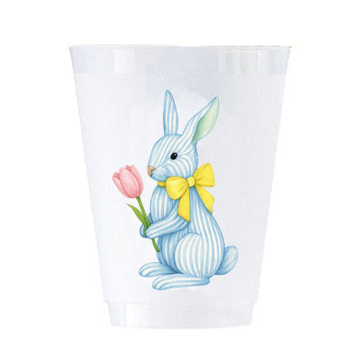 Striped Bunny Shatterproof Cups | Set of 8