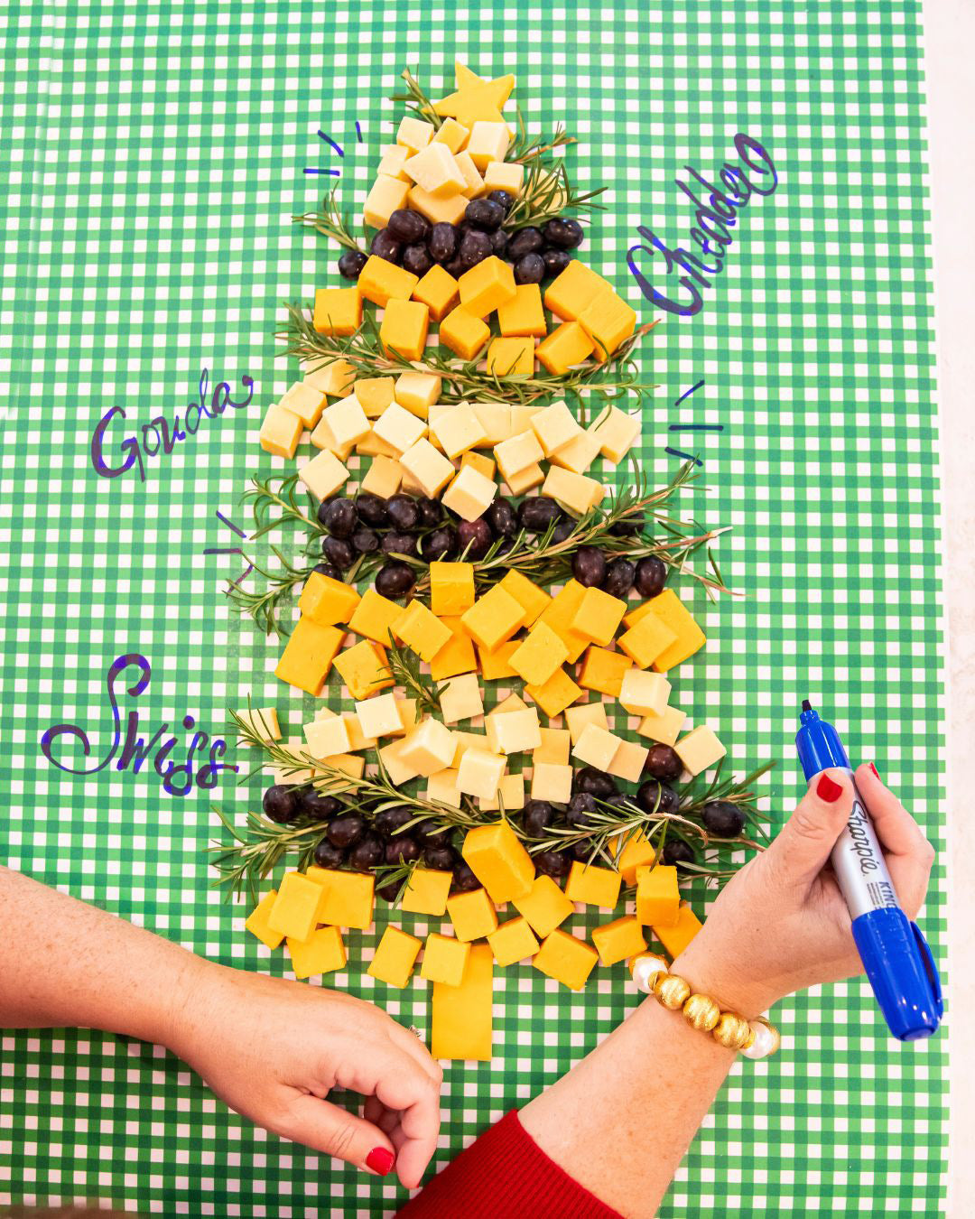 Paper Table Runner | Green Gingham Check