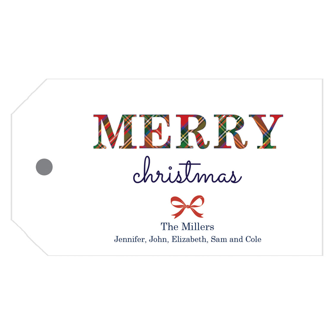 Tartan Merry Christmas Personalized Gift Tags