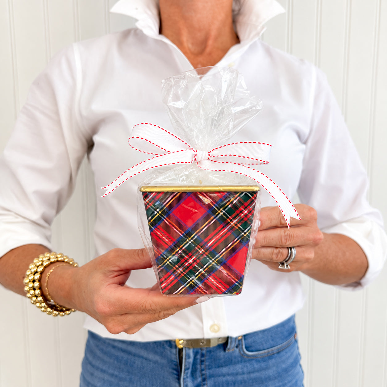 WH Hostess x Hedge Farm Mini Cache Pot Candle | Tartan Plaid
