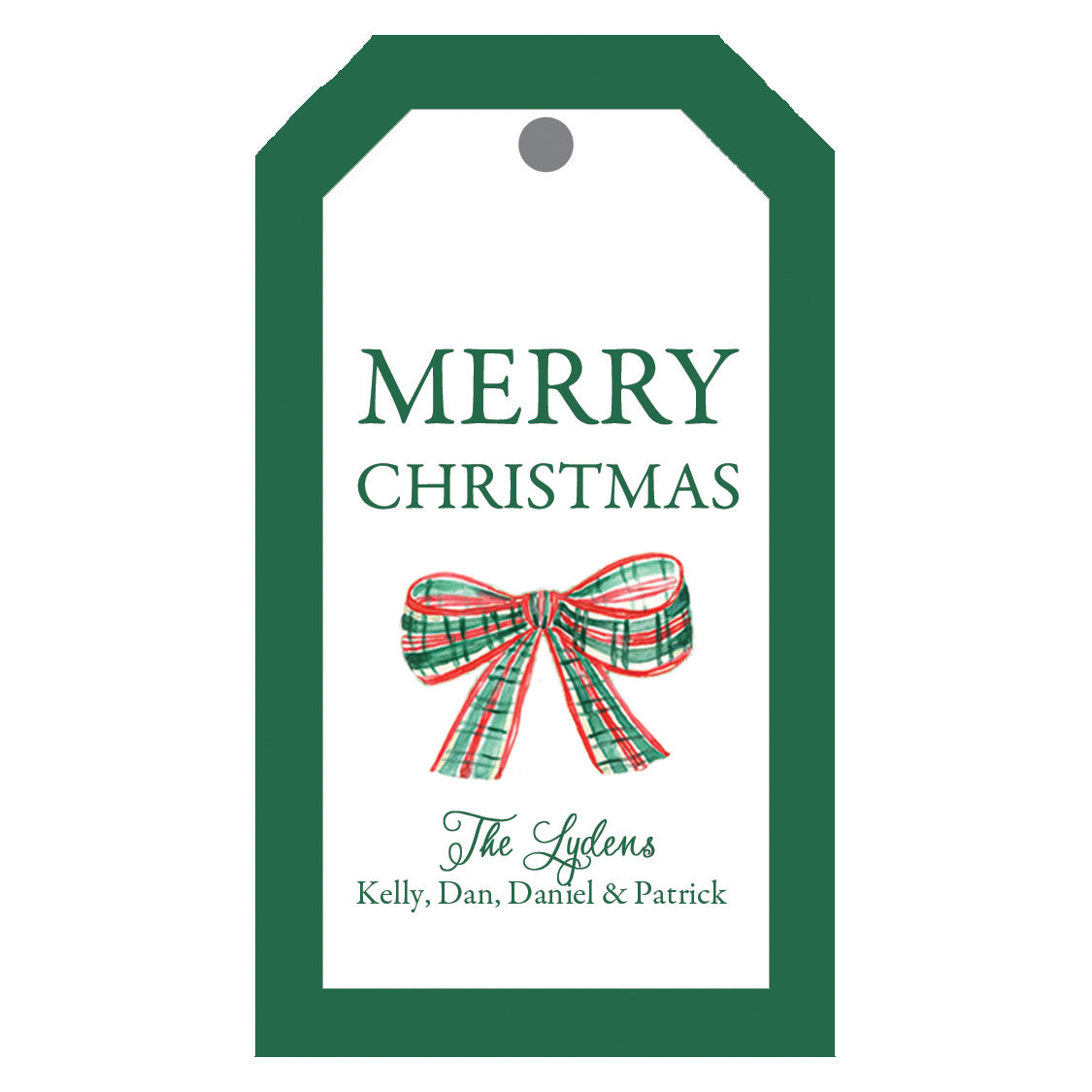 Tartan Bow Christmas Personalized Gift Tags