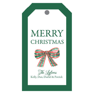 Tartan Bow Christmas Personalized Gift Tags