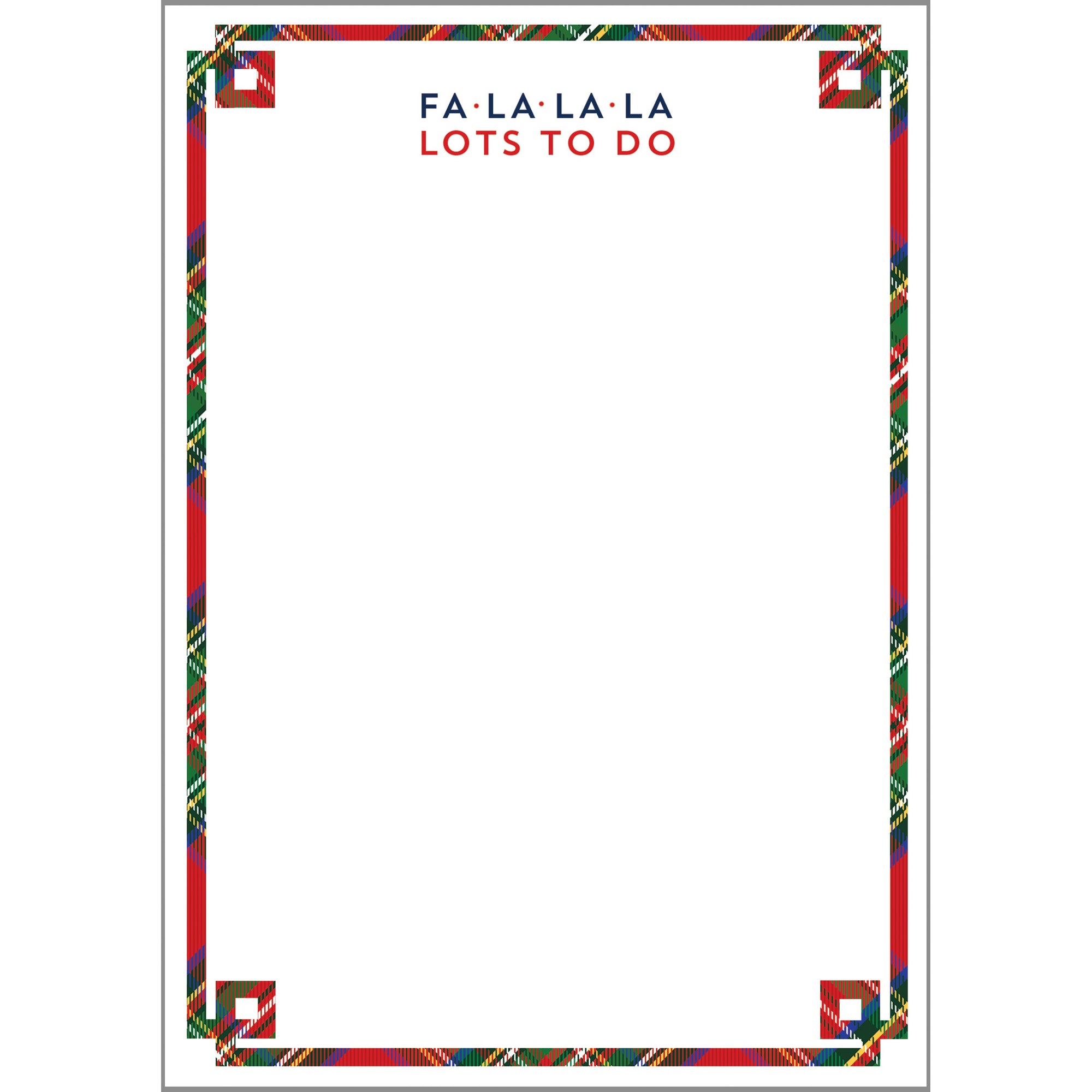 In Stock 5x7 FA LA LA Tartan