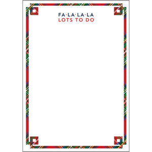 Tartan Fa La La Lots to Do Christmas Notepad – 5x7, 100 Pages