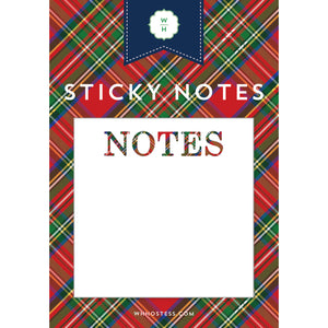 Tartan Plaid “Notes” Sticky Notes – 50 Sheets
