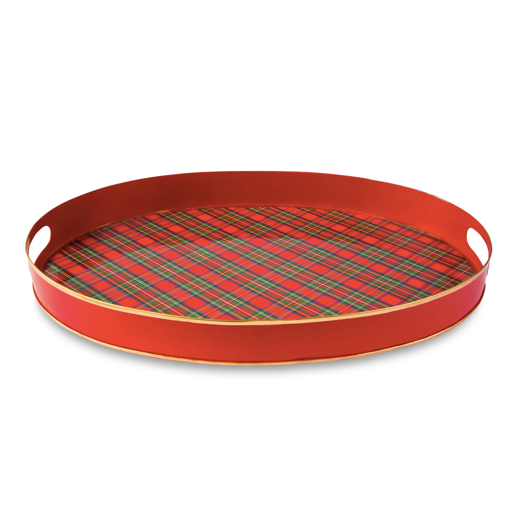 WH Hostess x Jayes Studio Tartan Plaid Oval Serving Tray