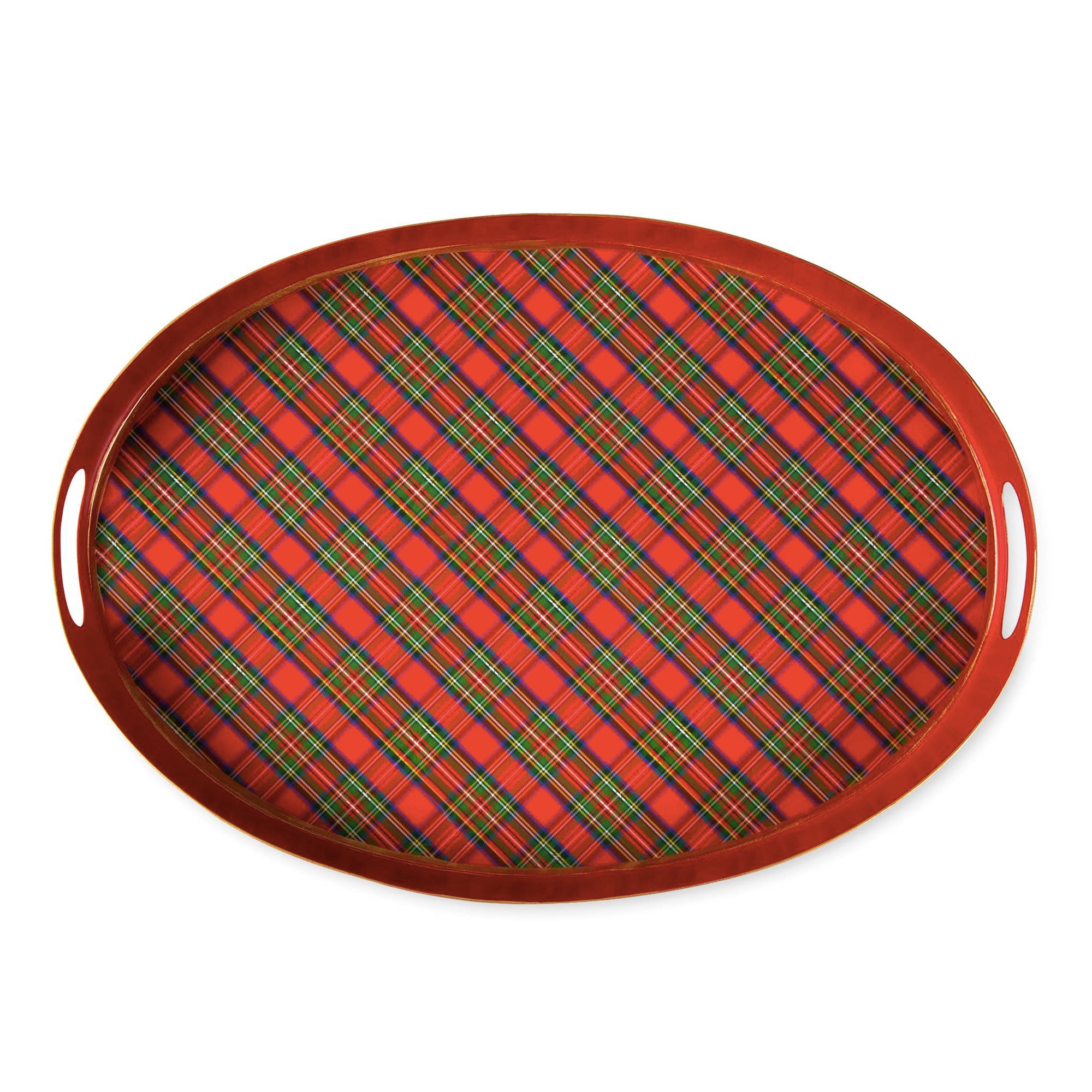 WH Hostess x Jayes Studio Tartan Plaid Oval Serving Tray