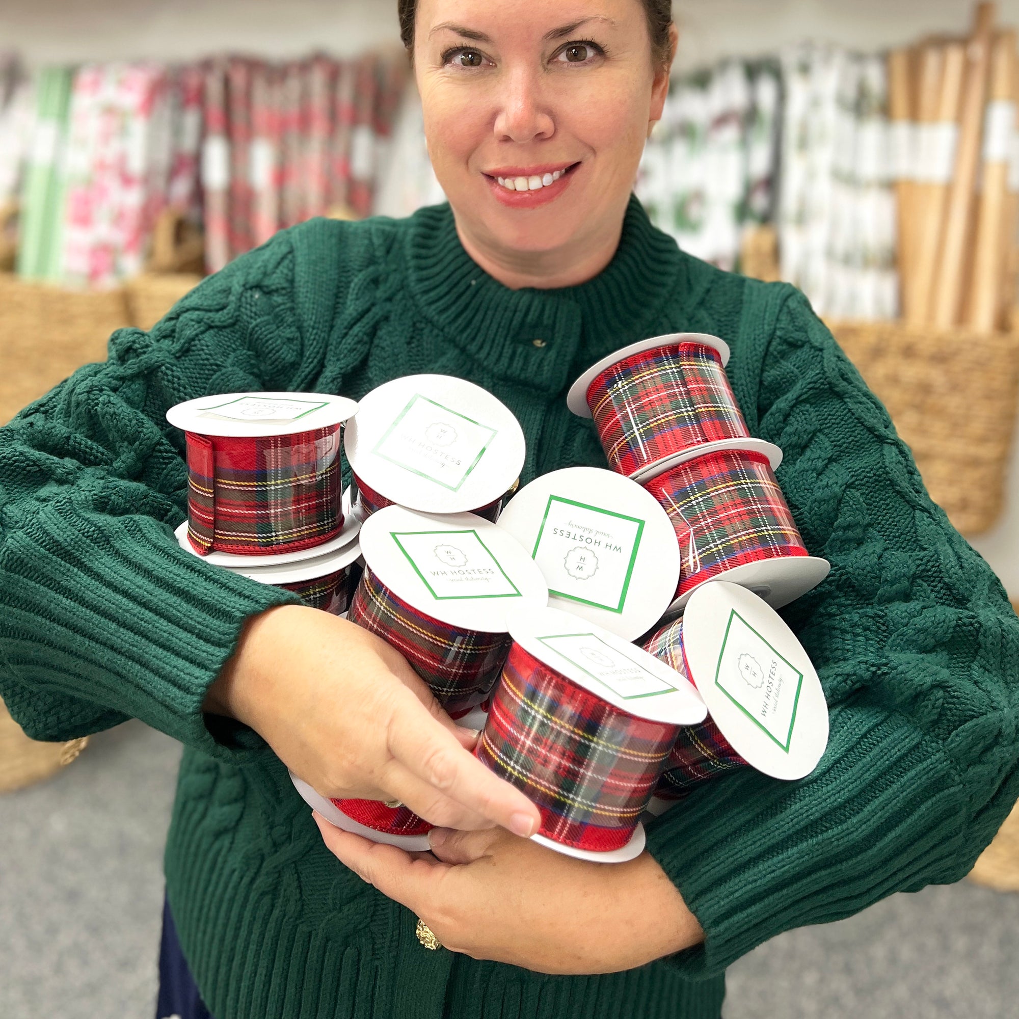 Tartan Plaid Twill Wired Edge Ribbon