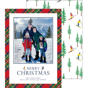 Tartan Ski Resort Christmas Photo Card