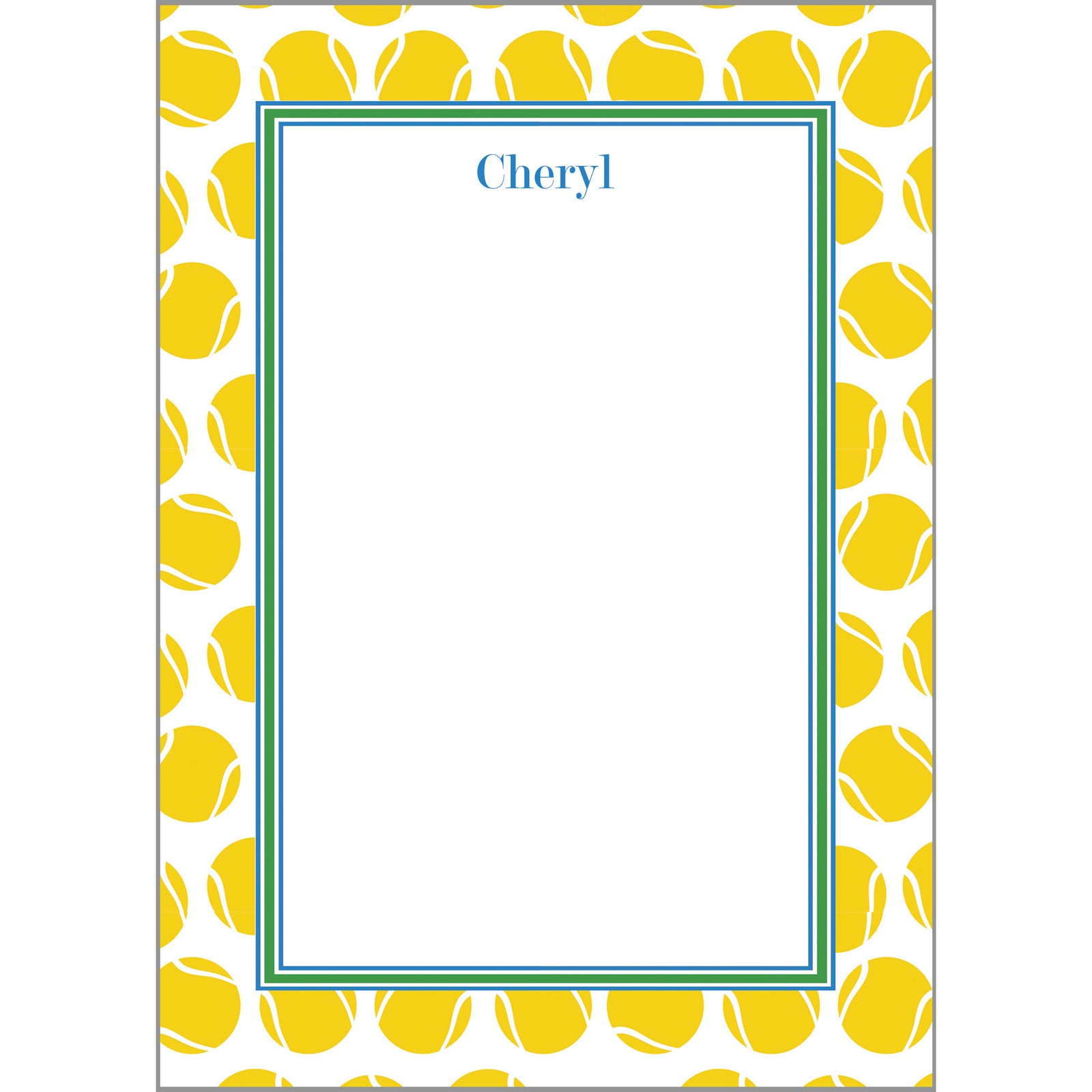 Tennis Balls Personalized Notepad