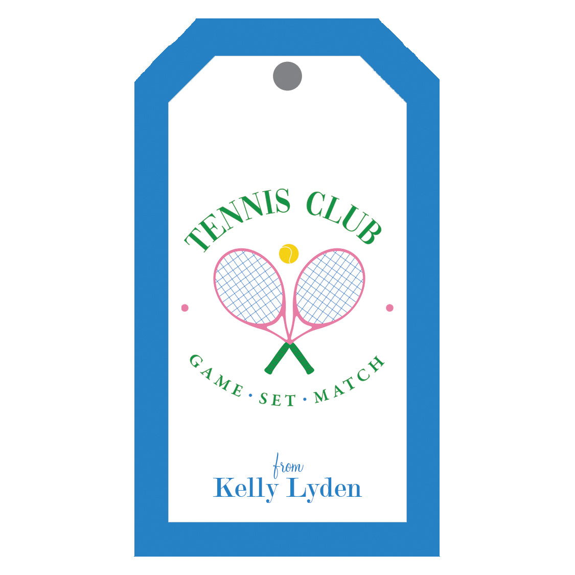 Tennis Club Personalized Gift Tags