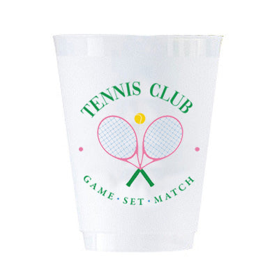In Stock Tennis Club Shatterproof Cups | Set of 8