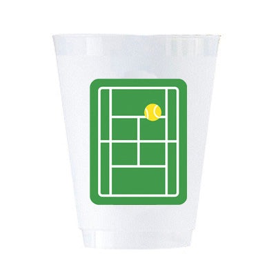 Tennis Court Shatterproof Cups | Set of 8