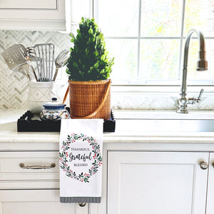 WH Hostess Cotton Tea Towel | Grateful Thankful